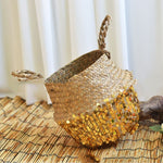 Straw folding basket furnishing household items