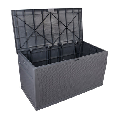 20gal, Grey, Yard Storage Boxes, Plastic, Cuboid 175lb