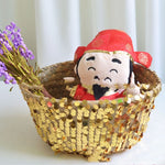 Straw folding basket furnishing household items